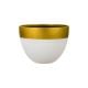 Satu Bumi Egg Planter White Dip Gold Rim 